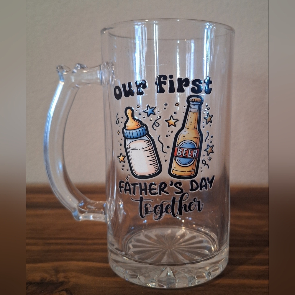 Father's Day Beer Mug with Bottle Design